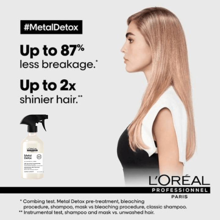 L'Oréal Metal Detox Metal Neutralizer Pre-Treatment Spray - up to 87% less breakage, up to 2x shinier hair