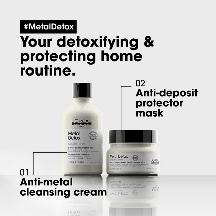 L'Oréal Metal Detox Anti-Metal Cleansing Cream Shampoo - home routine with the Metal Detox mask
