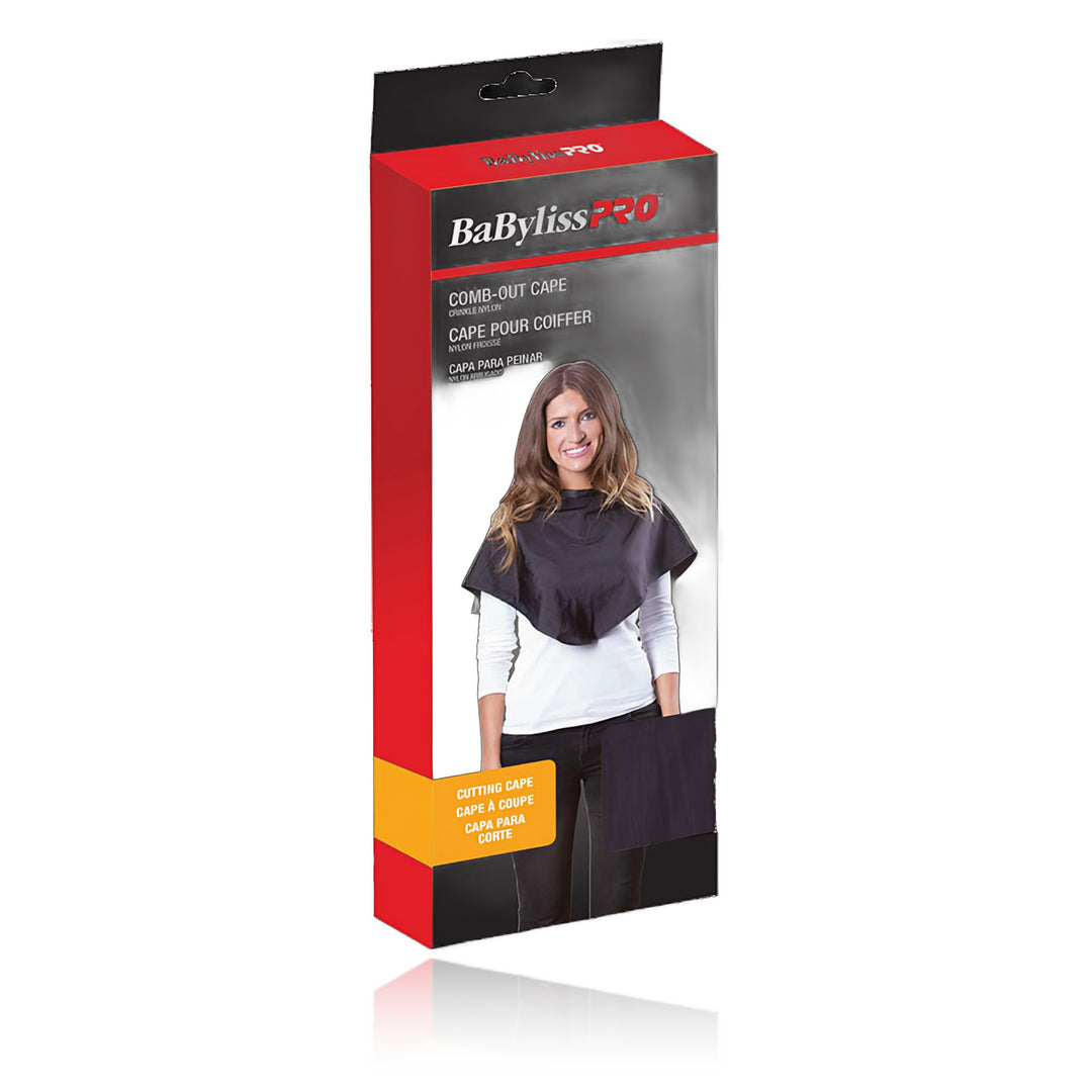 BaBylissPRO Crinkle Nylon Comb-Out Cape Black