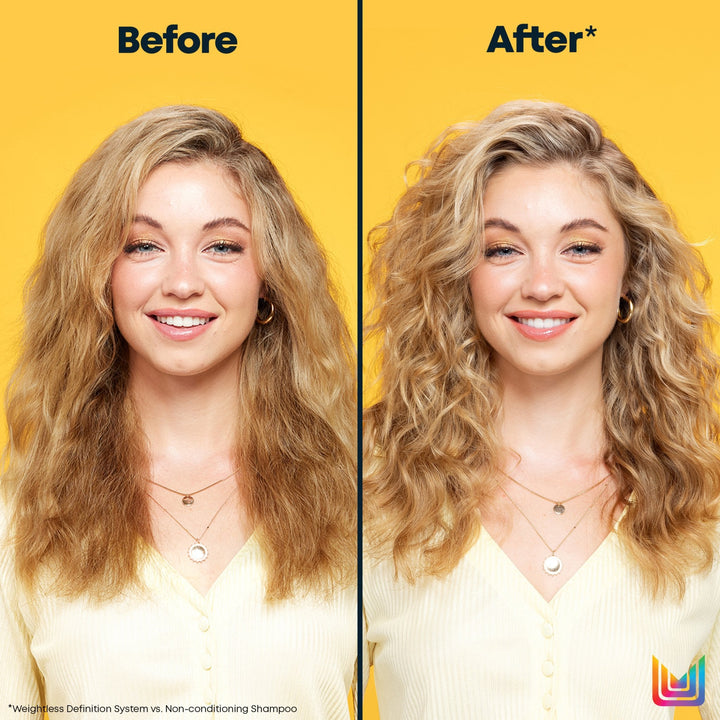 Matrix A Curl Can Dream Weightless Moisture Conditioner - before and after on wavy hair