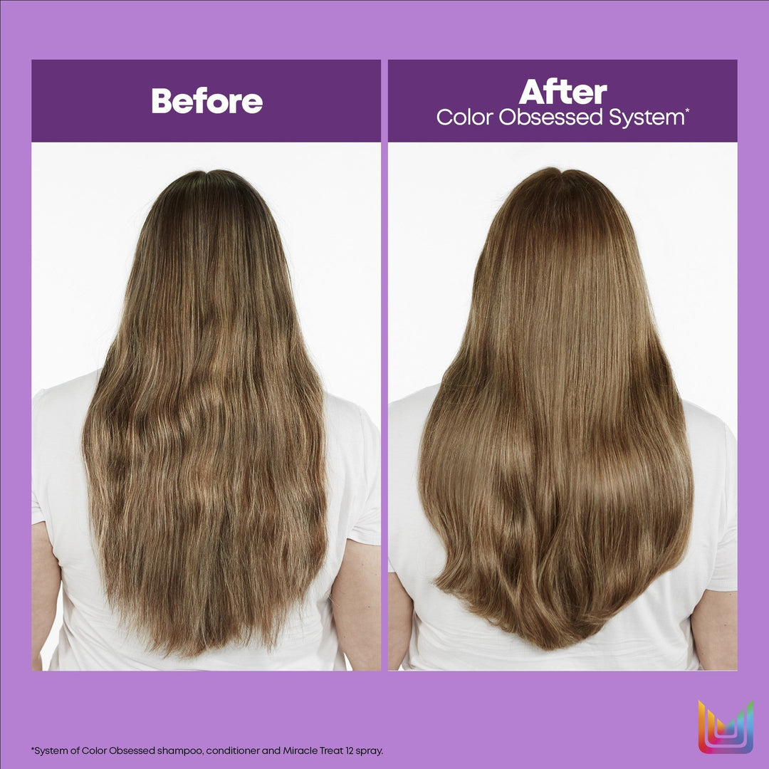 Matrix Color Obsessed Conditioner - before and after color vibrancy results