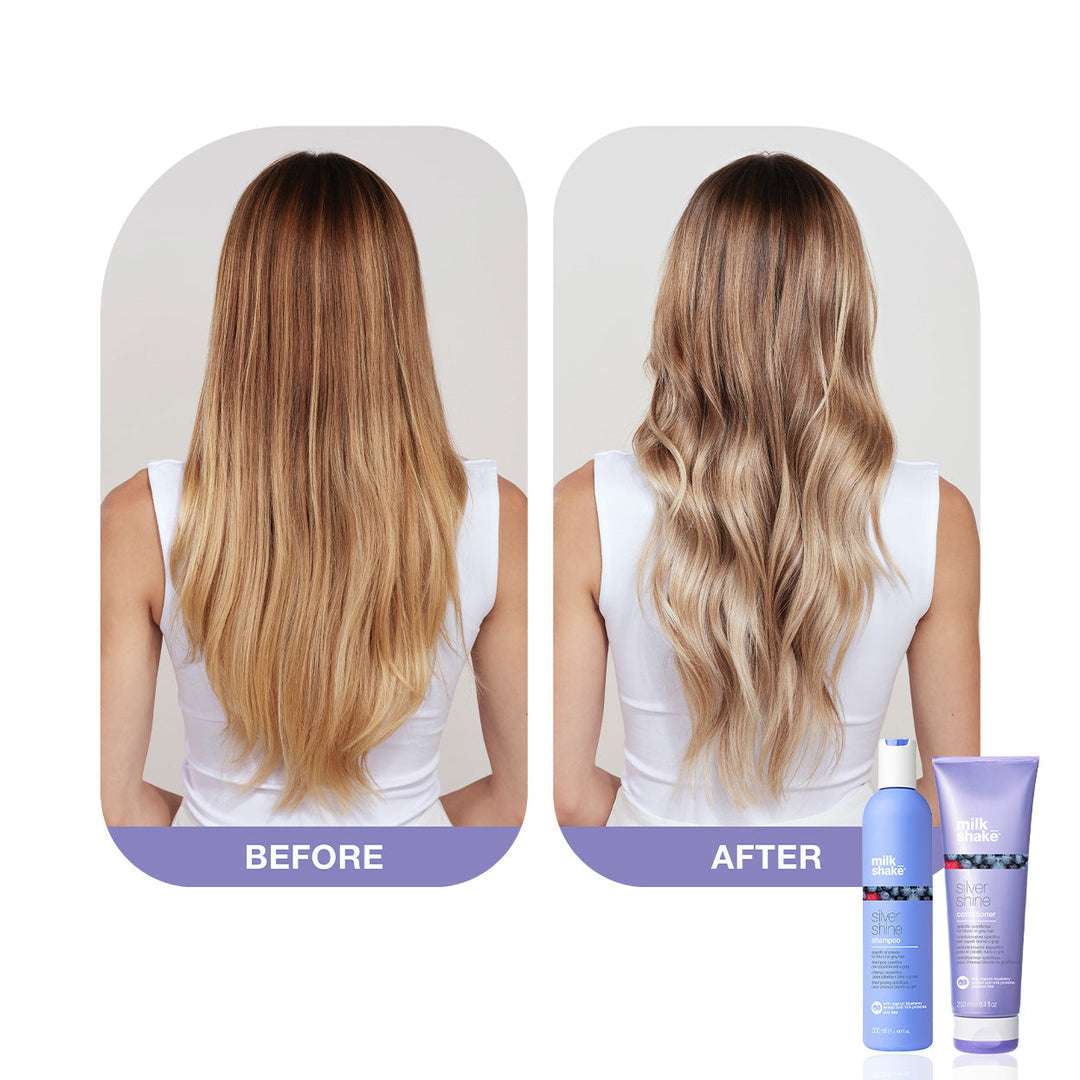 milk_shake Silver Shine Conditioner before and after