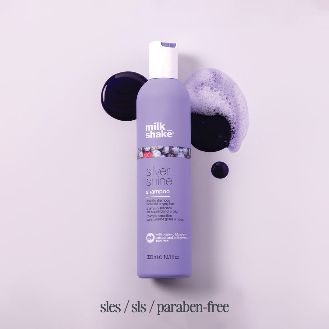 milk_shake Silver Shine Shampoo styled product shot