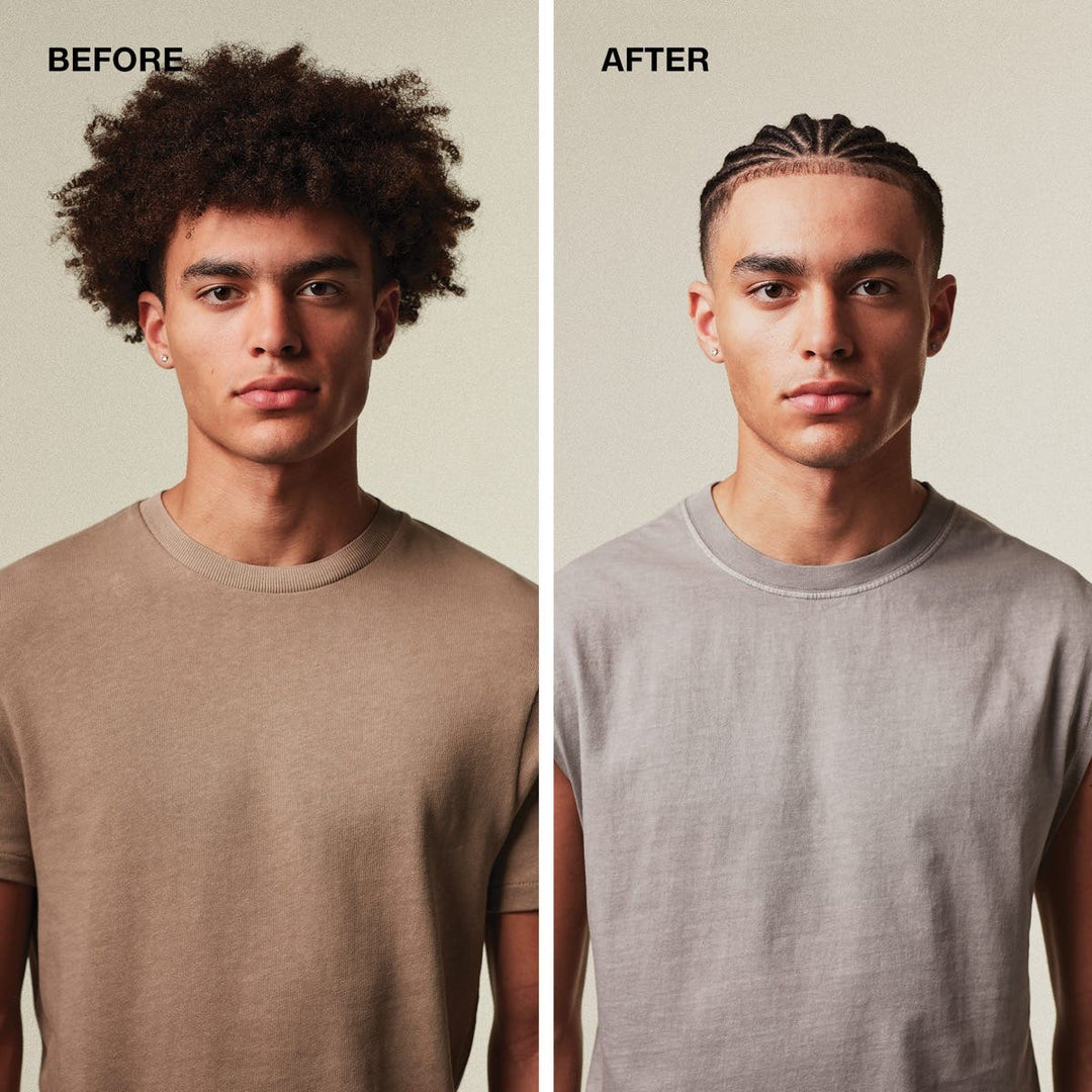 Paul Mitchell Mitch High Hold Pomade - before and after on coily hair