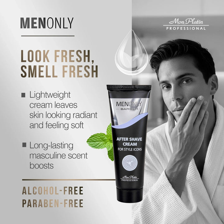 Mon Platin Men Only Barber After Shave Cream - look fresh, alcohol-free and paraben-free