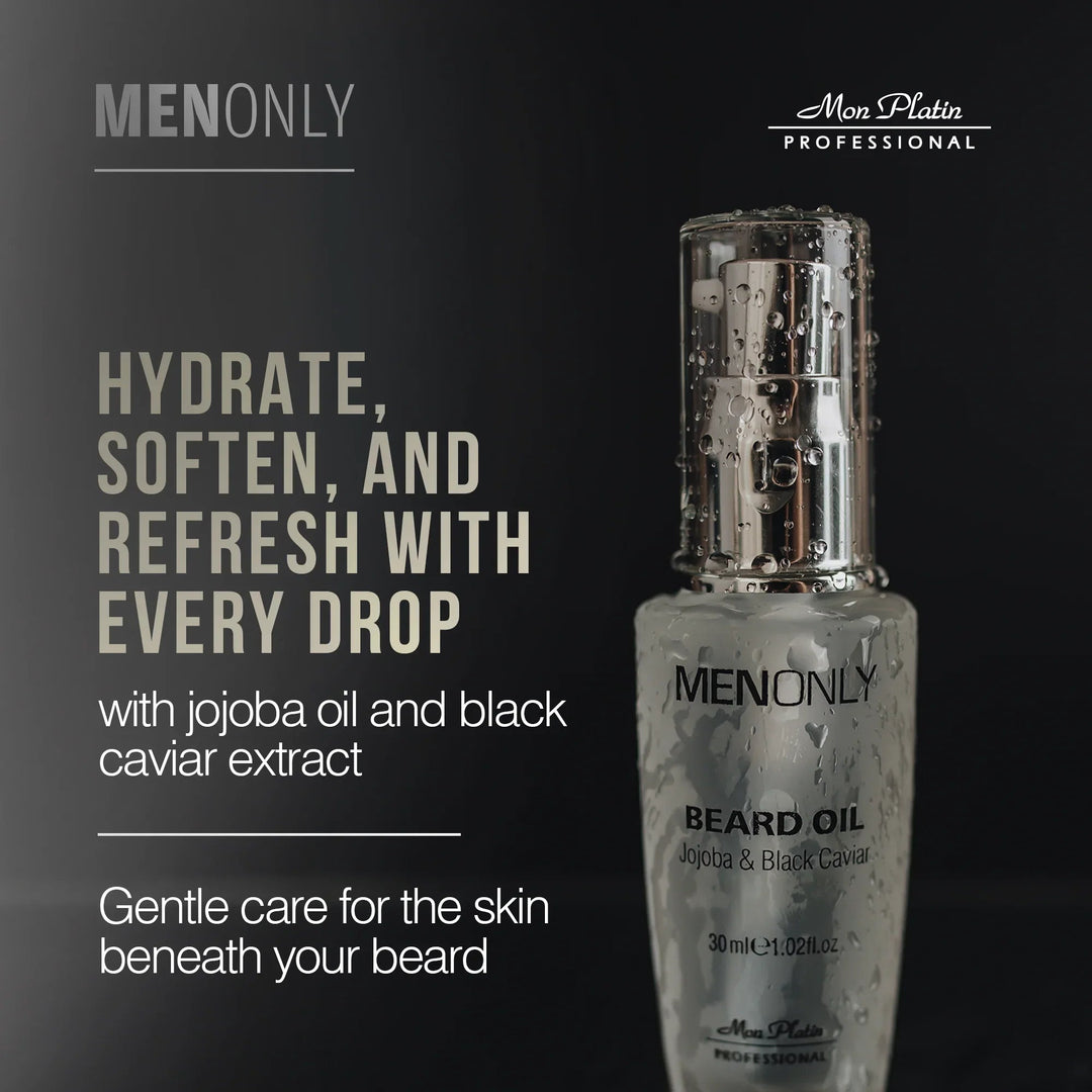 Mon Platin Men Only Beard Oil - hydrate and soften with jojoba