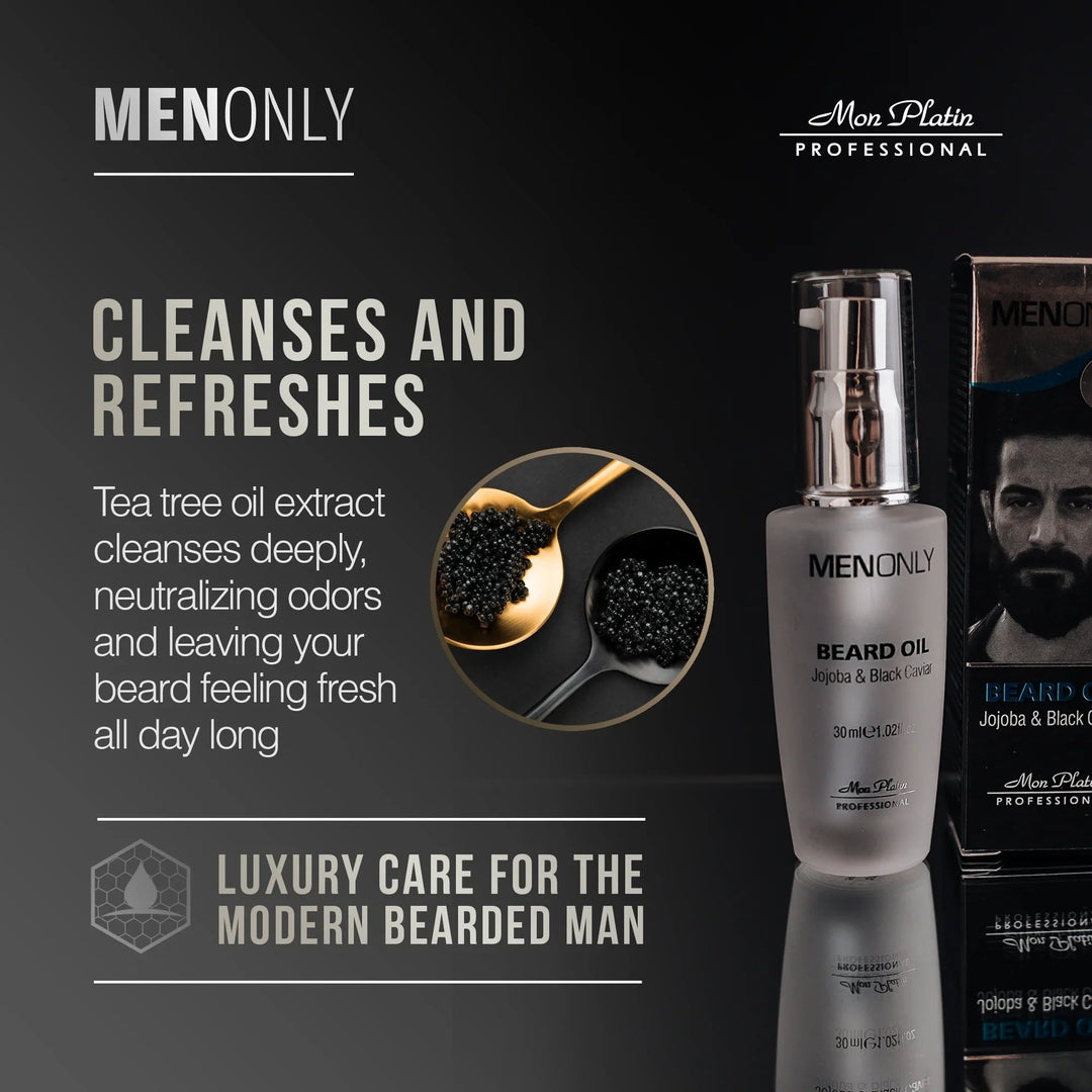 Mon Platin Men Only Beard Oil - with box, cleanses and refreshes
