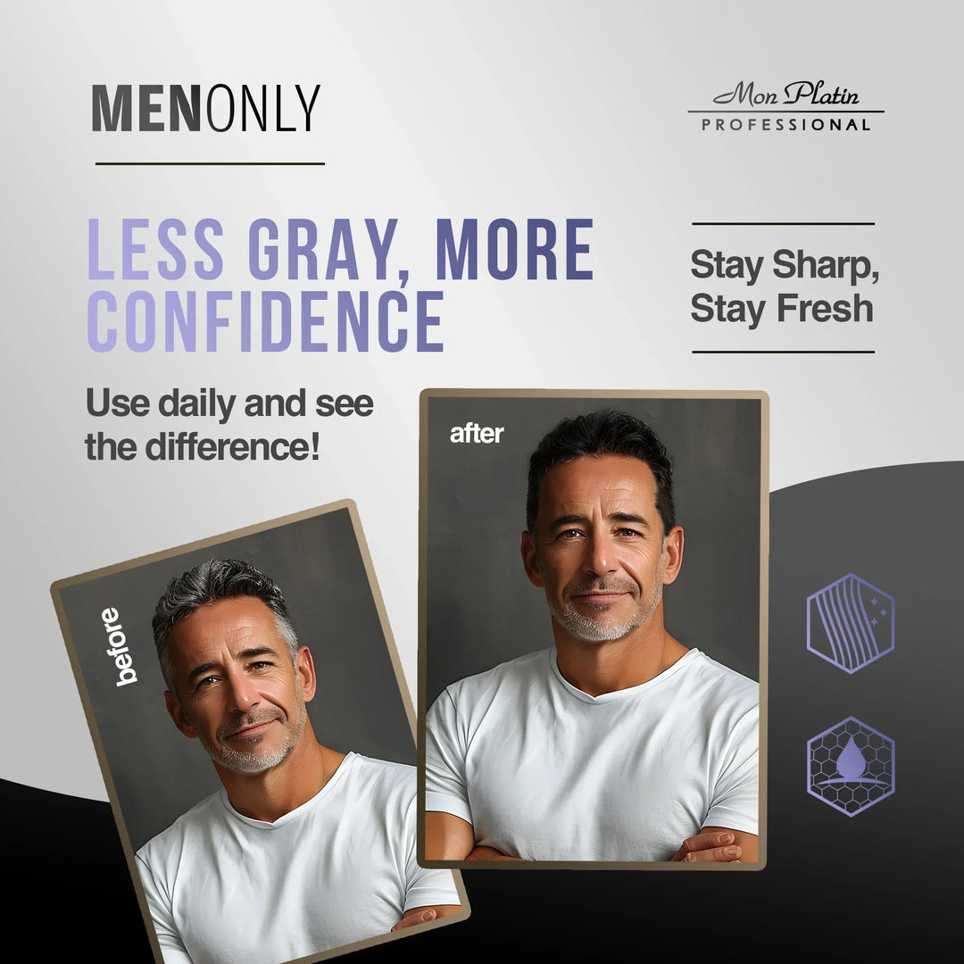 Mon Platin Men Only Fresh Hair Coloring Cream - before and after