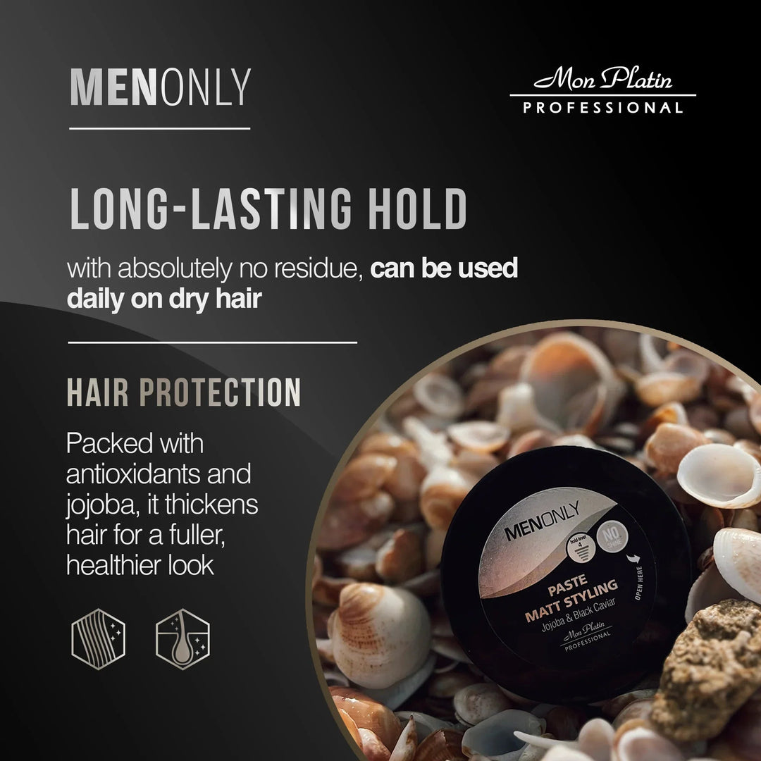 Mon Platin Men Only Matt Styling Paste - long-lasting hold, no residue