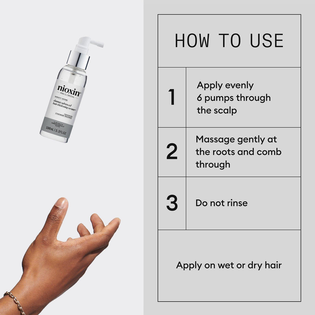 Nioxin Diamax Advanced Hair Thickening Serum - how to use