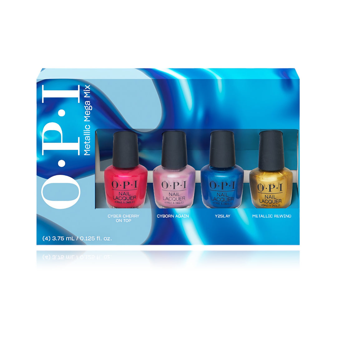 OPI Metallic Mega Mix Nail Lacquer 4PC Mini Pack 4 x 0.125 oz (3.75 ml)