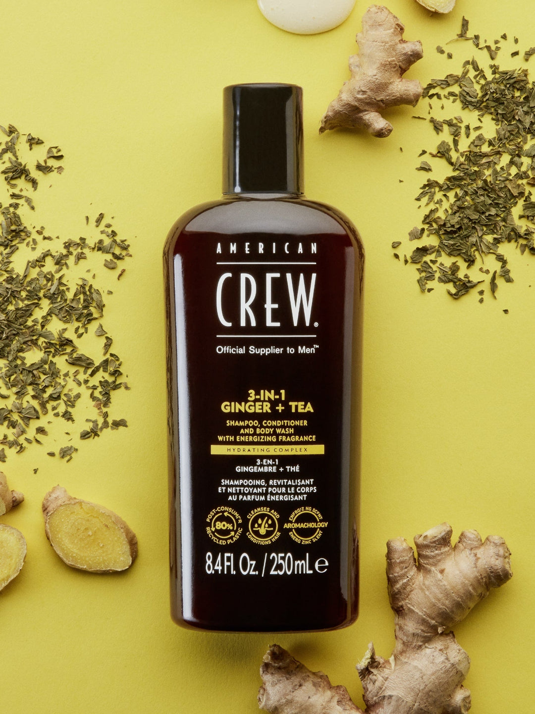 American Crew 3-In-1 Ginger + Tea - ginger and tea scent notes