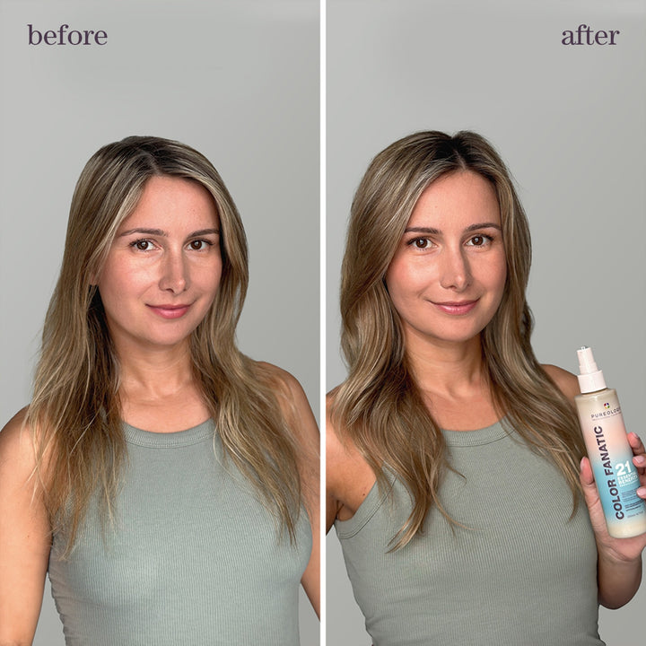 Pureology Color Fanatic Multi-Tasking Leave-In Spray - before and after