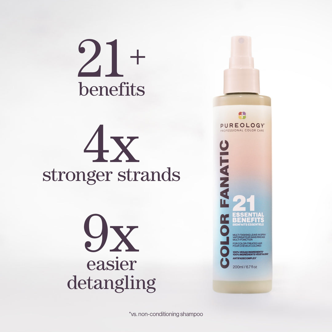 Pureology Color Fanatic Multi-Tasking Leave-In Spray - 21+ benefits, 4x stronger strands, 9x easier detangling