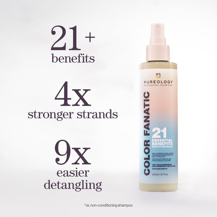 Pureology Color Fanatic Multi-Tasking Leave-In Spray - 21+ benefits, 4x stronger strands, 9x easier detangling