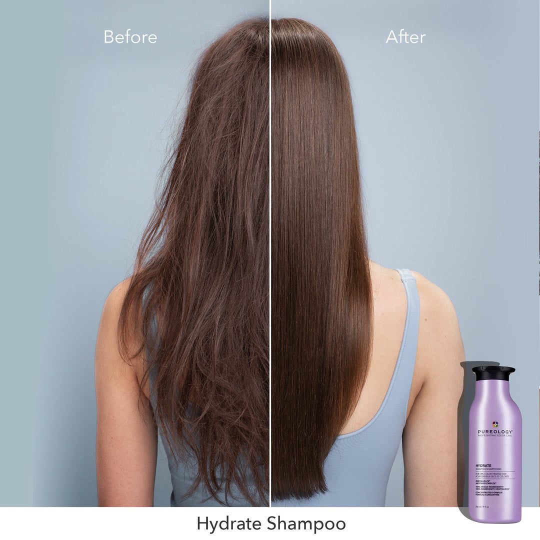 Pureology Hydrate Shampoo - before and after on long straight hair