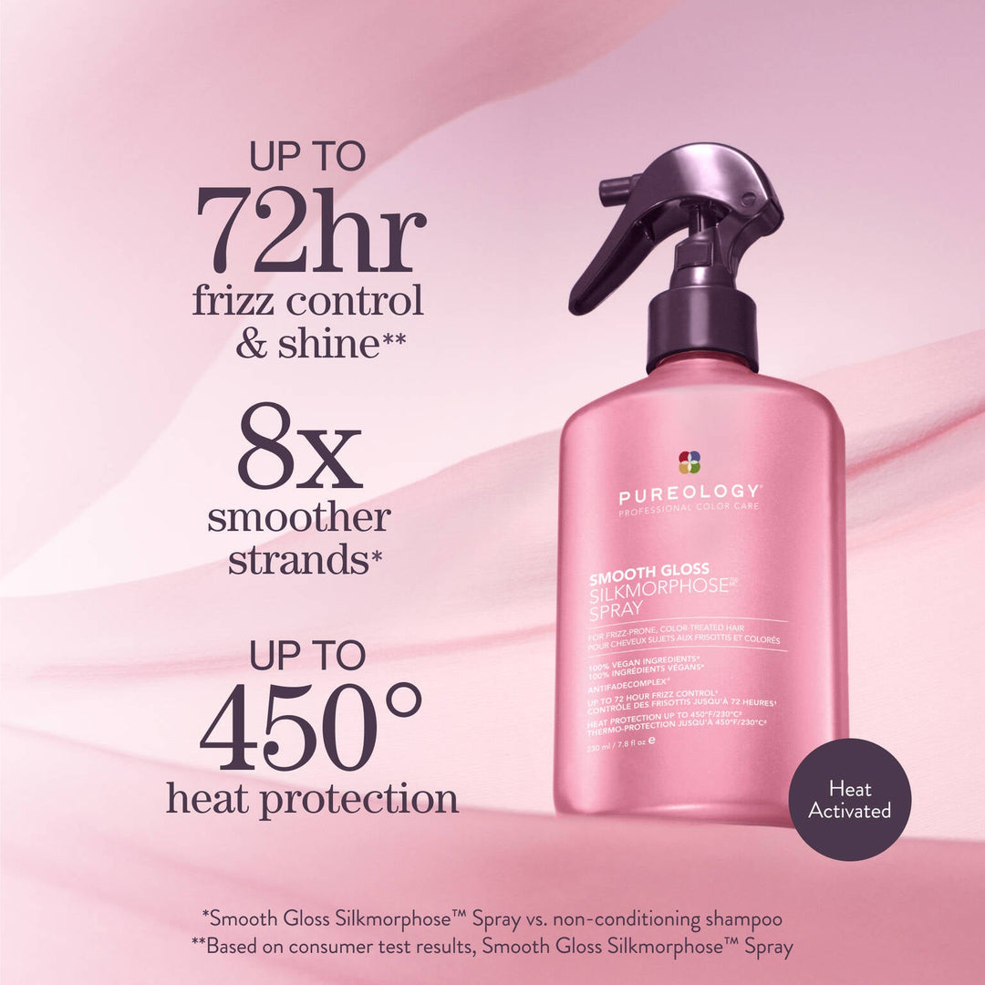 Pureology Smooth Gloss Silkmorphose Spray - frizz control, smoothness and heat protection up to 450°F