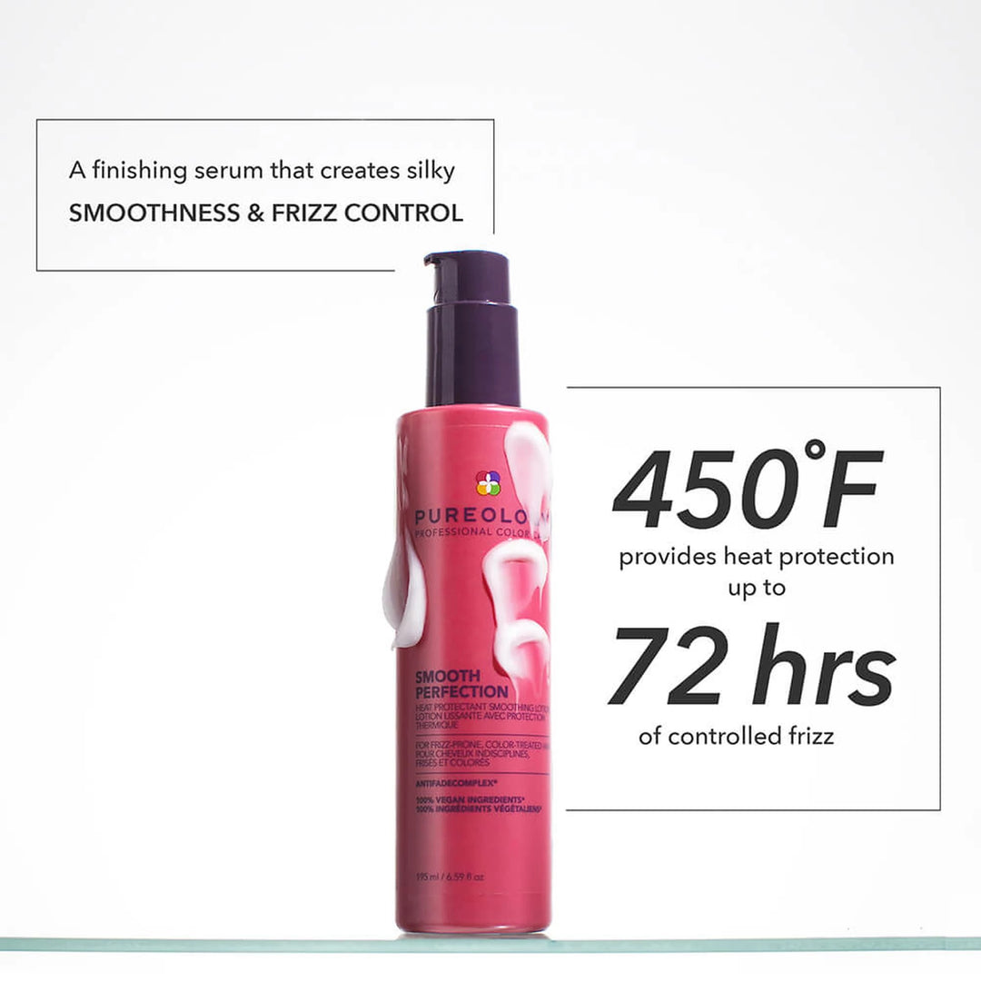 Pureology Smooth Perfection Heat Protectant Smoothing Lotion - 450°F heat protection and 72-hour frizz control