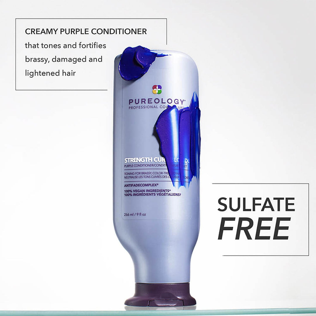 Pureology Strength Cure Blonde Purple Conditioner - creamy purple conditioner that tones and fortifies