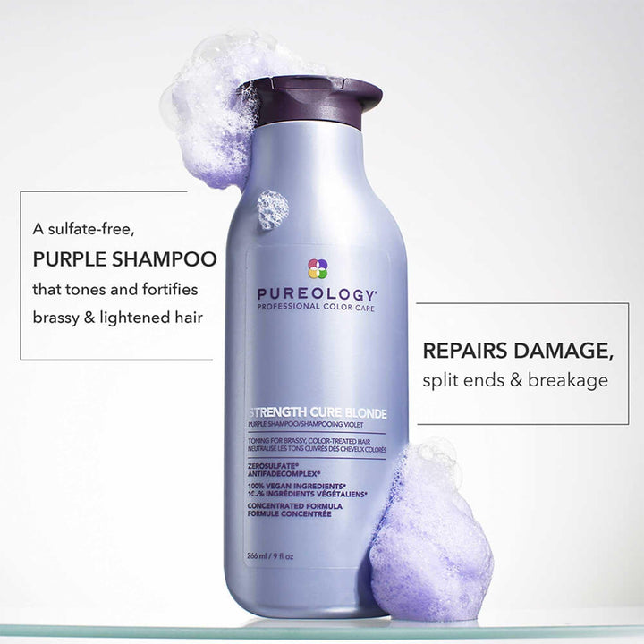 Pureology Strength Cure Blonde Purple Shampoo - sulfate-free purple shampoo that tones and repairs damage