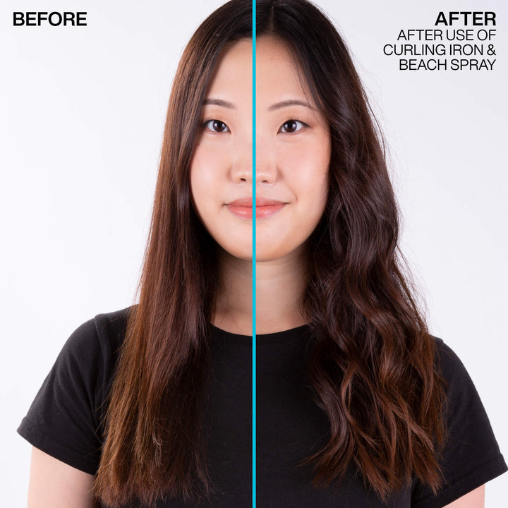 Redken Beach Spray - before and after with a curling iron