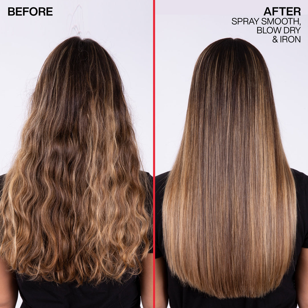 Redken Spray Smooth - before and after blow dry and iron