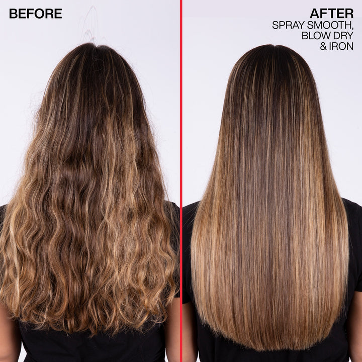 Redken Spray Smooth - before and after blow dry and iron