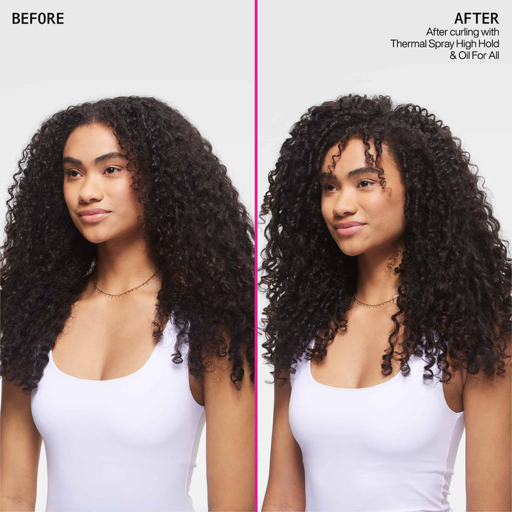 Redken Thermal Spray 22 High Hold - before and after curling