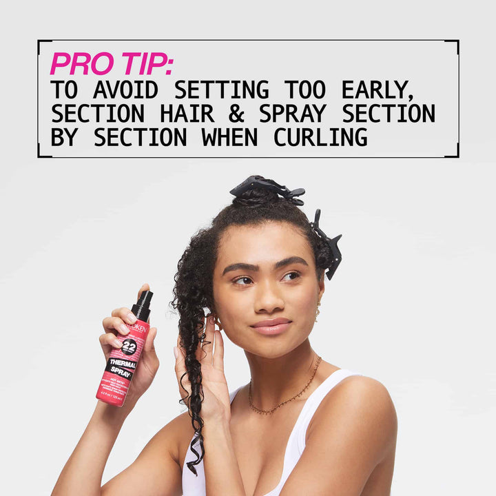 Redken Thermal Spray 22 High Hold - pro tip: section hair and spray section by section when curling
