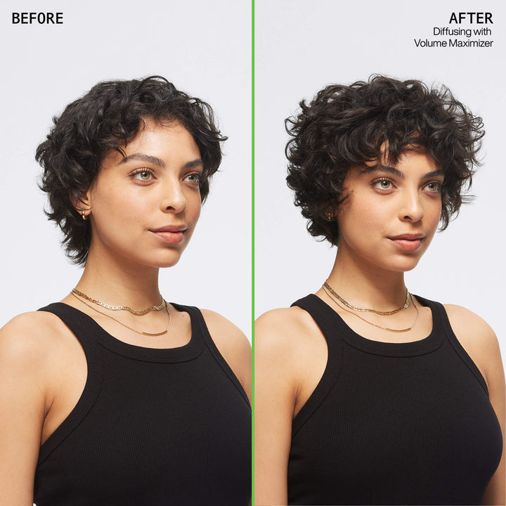 Redken Volume Maximizer - before and after diffusing