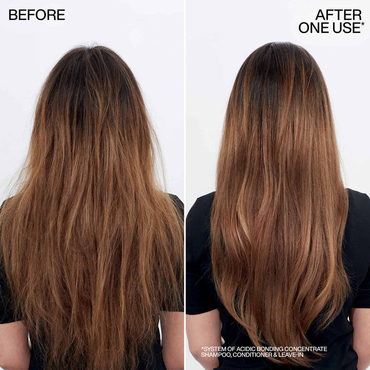 Redken Acidic Bonding Concentrate Leave-In Treatment - before and after one use, brunette hair