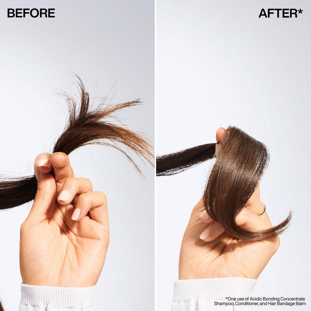 Redken Acidic Bonding Concentrate Hair Bandage Balm - before and after on split ends