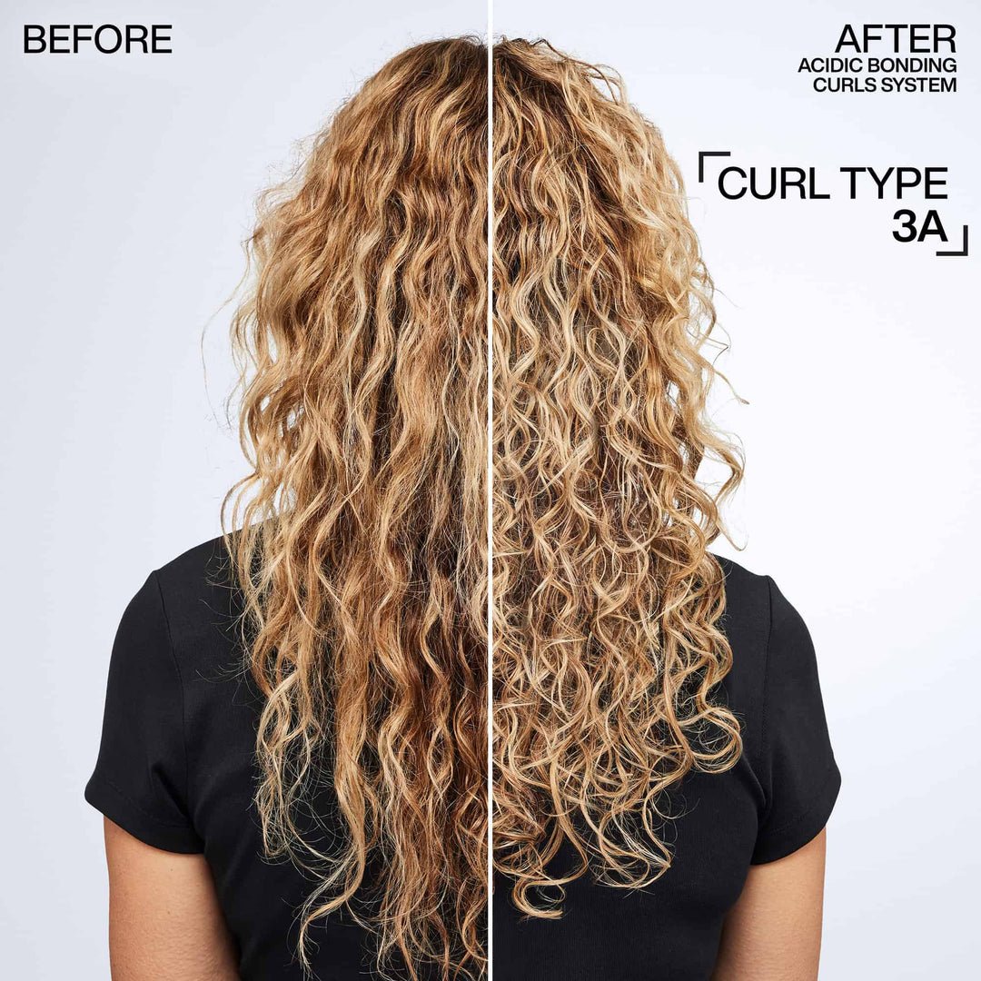 Redken Acidic Bonding Curls Silicone-Free Leave-In Treatment - before and after on curl type 3A