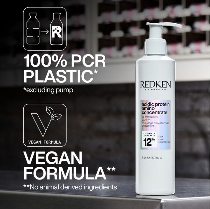 Redken Acidic Protein Amino Concentrate - 100% PCR plastic bottle, vegan formula