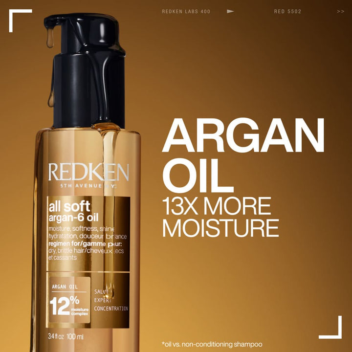 Redken All Soft Argan-6 Oil - argan oil, 13x more moisture