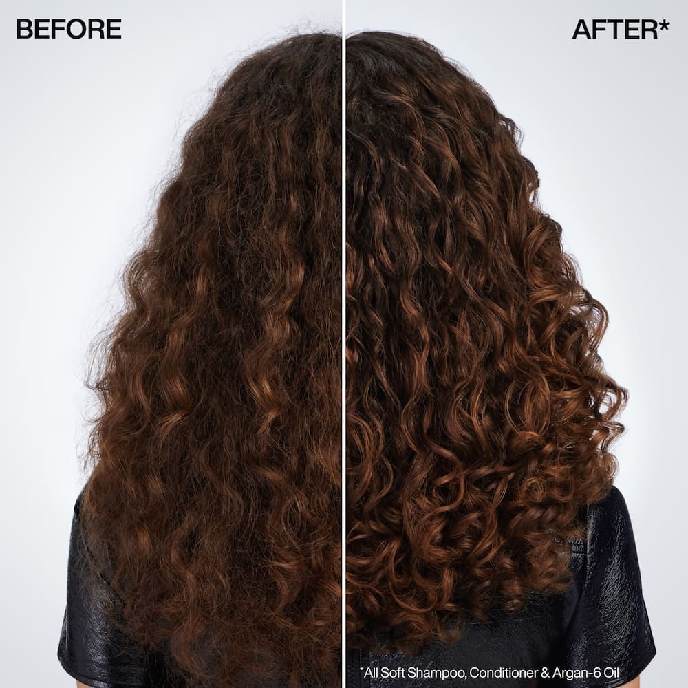 Redken All Soft Argan-6 Oil - before and after with All Soft Shampoo, Conditioner and Argan-6 Oil, curly hair
