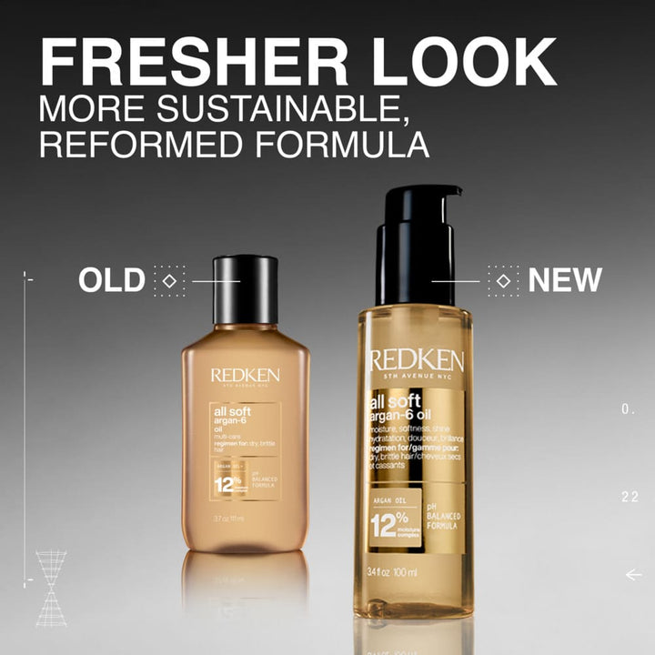 Redken All Soft Argan-6 Oil - old bottle vs new bottle, reformed formula