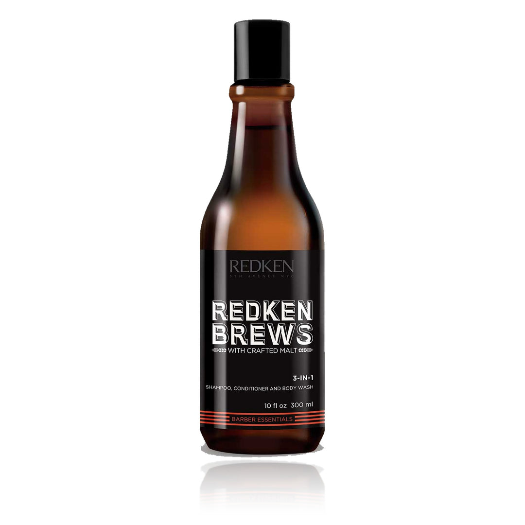 Redken Brews 3-in-1 Shampoo, Conditioner and Body Wash 10 oz (300 ml)