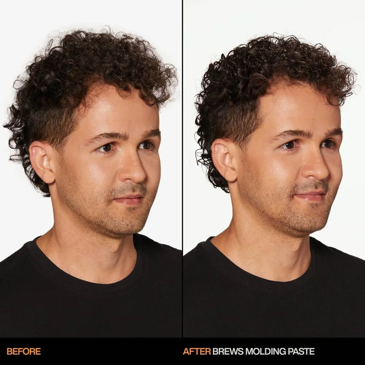 Redken Brews Work Hard Molding Paste - before and after styling