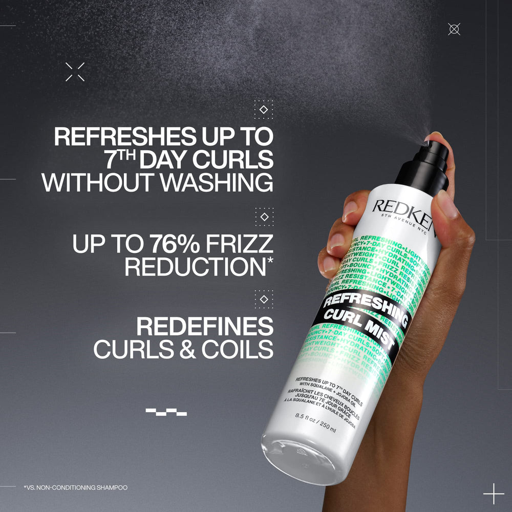 Redken Refreshing Curl Mist - refreshes up to 7th-day curls benefits