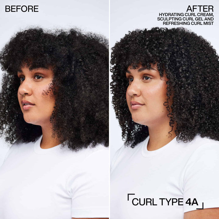 Redken Hydrating Curl Cream - before and after on curl type 4A