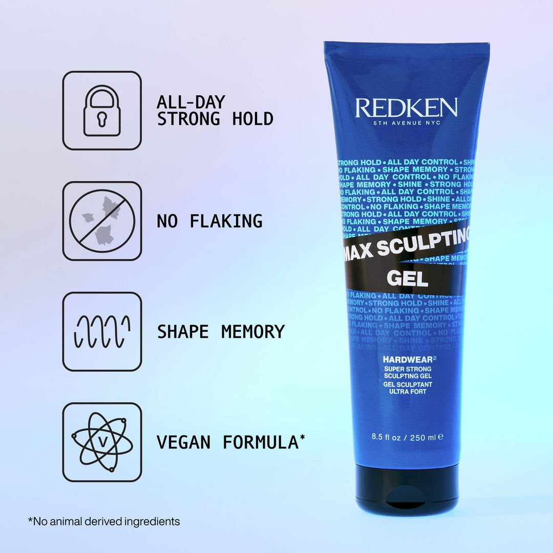 Redken Max Sculpting Gel - all-day strong hold, no flaking, shape memory