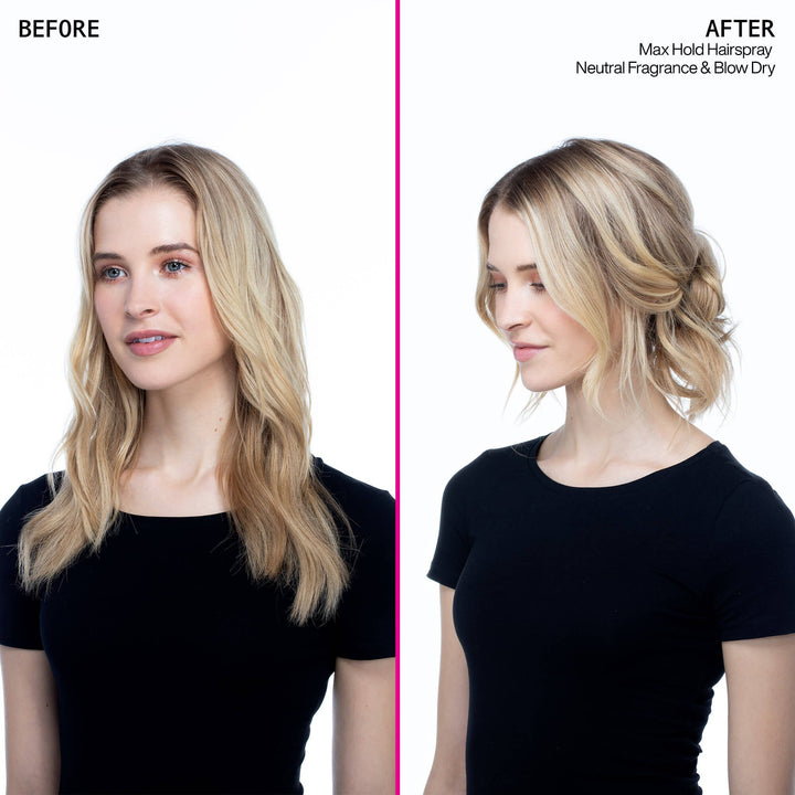 Redken Max Hold Hairspray 32 Triple Pure - before and after