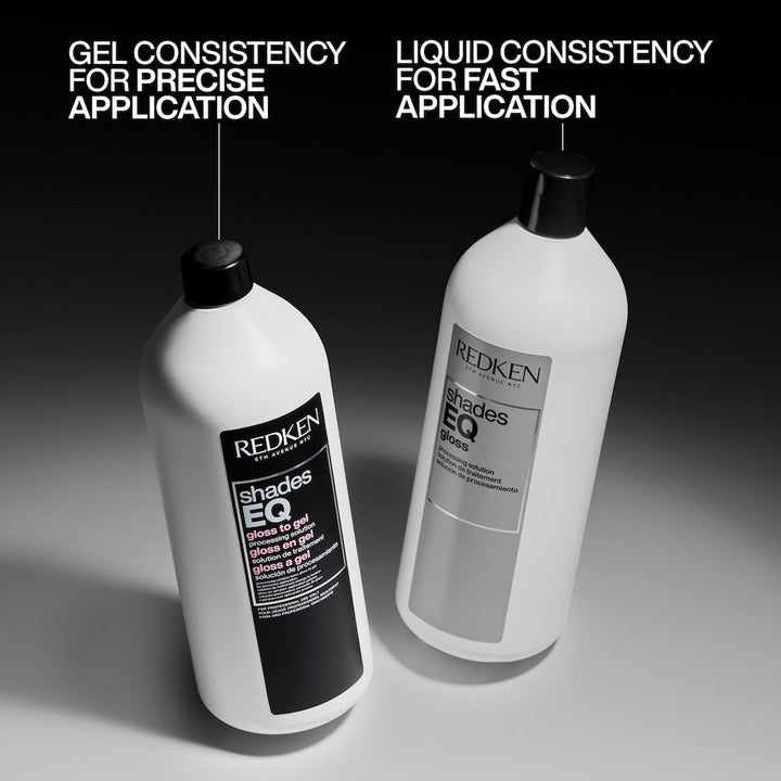 Redken Shades EQ Processing Solution for Precision Application - gel consistency vs liquid Gloss Processing Solution