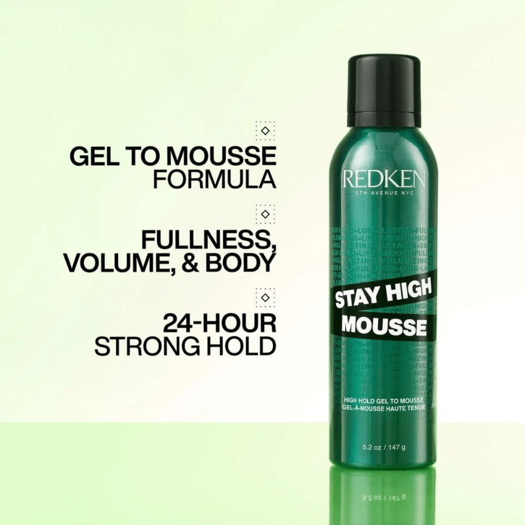 Redken Stay High Mousse - gel to mousse formula, 24-hour strong hold