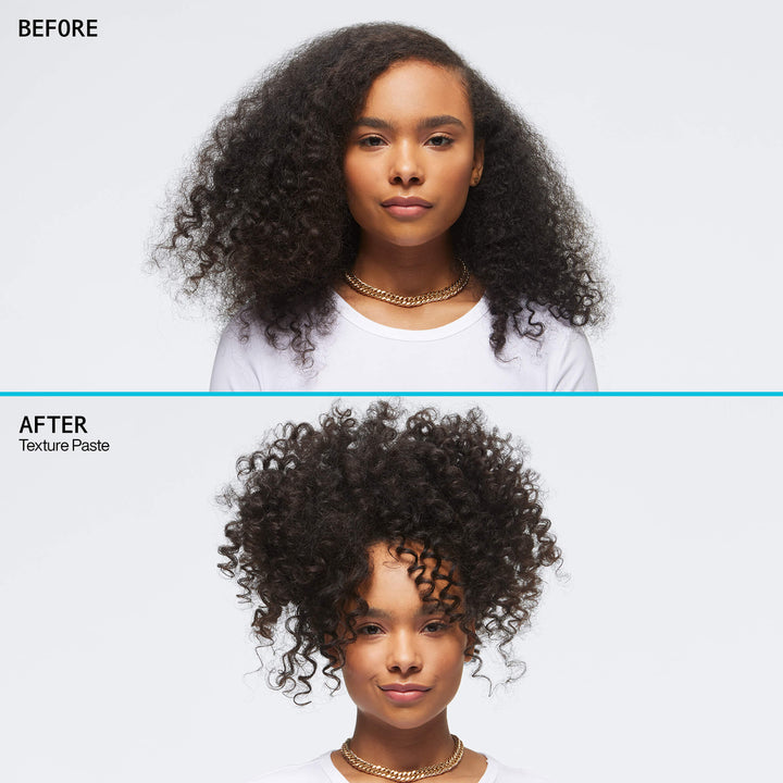 Redken Texture Paste - before and after on curly hair