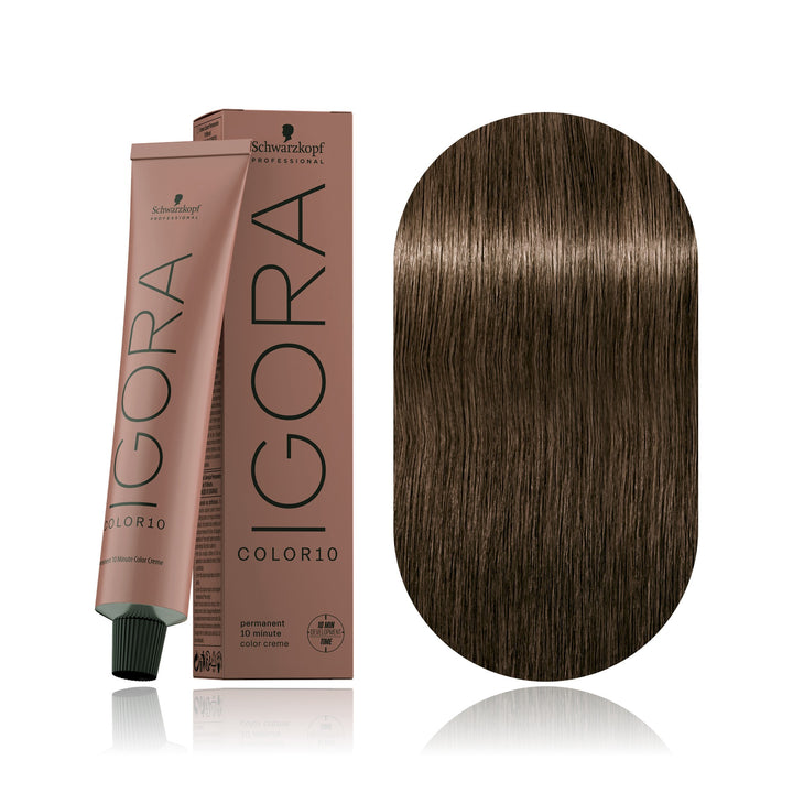 Schwarzkopf IGORA Color10 6-00 Dark Blonde Natural Extra 10-minute permanent hair color tube, box and hair swatch