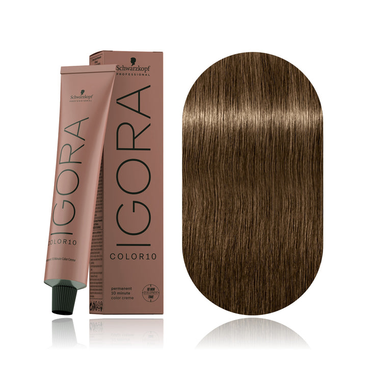 Schwarzkopf IGORA Color10 7-00 Medium Blonde Natural Extra 10-minute permanent hair color tube, box and hair swatch
