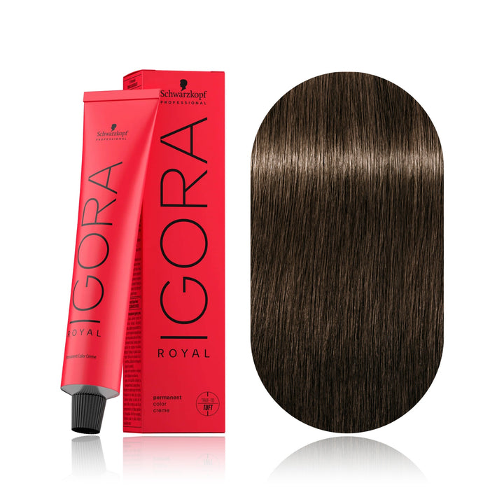 Schwarzkopf IGORA Royal 6-00 Dark Blonde Natural Extra permanent hair color tube, box and hair swatch