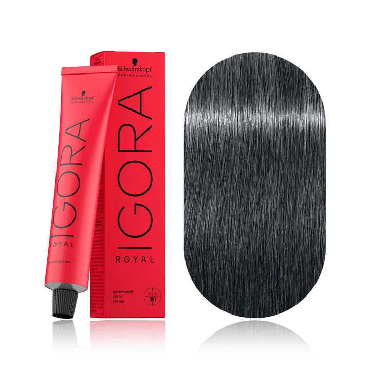 Schwarzkopf IGORA Royal 7-21 Medium Blonde Ash Cendré permanent hair color tube, box and hair swatch
